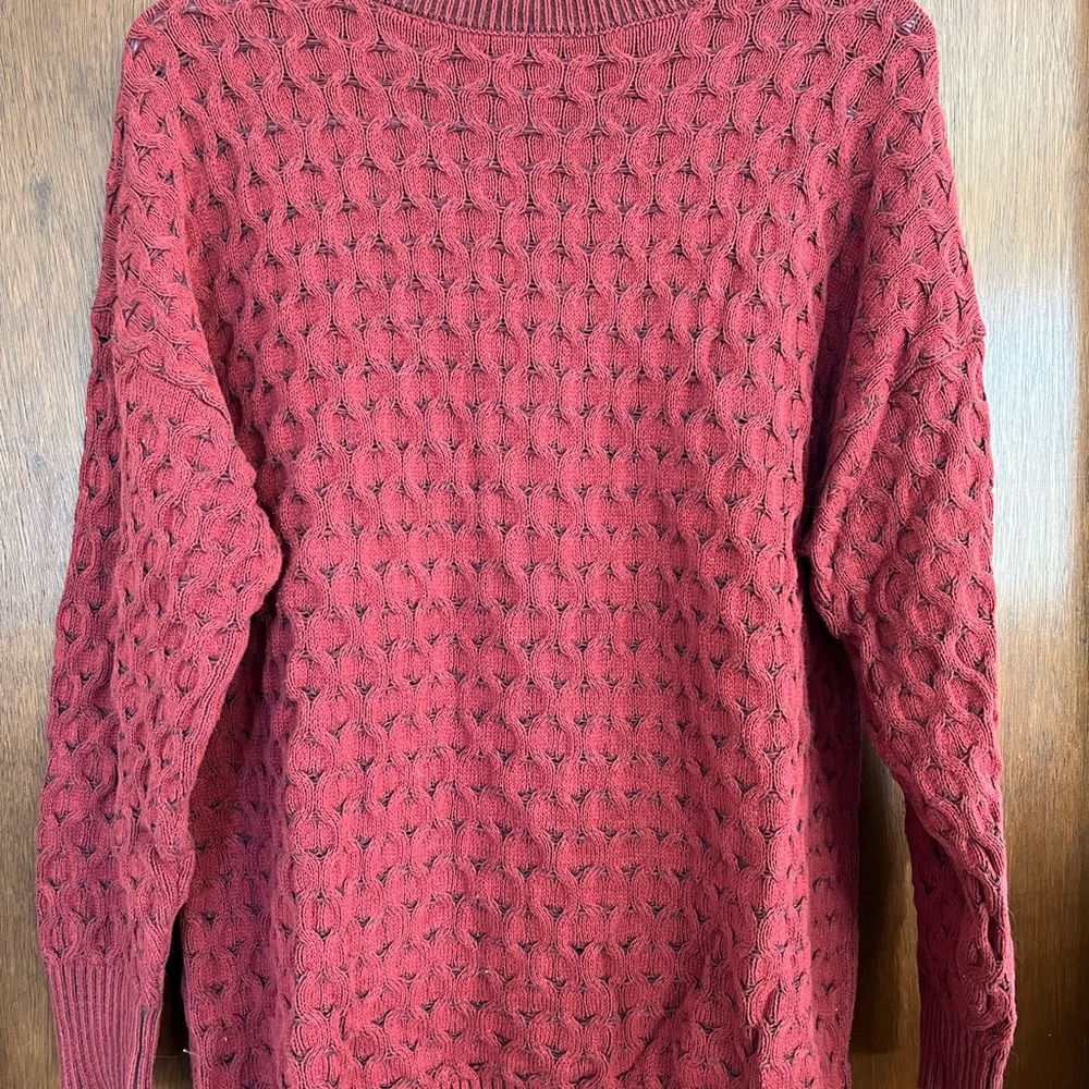 Knox Rose Women's Maroon Cable Knit Sweater